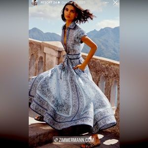 Resort 2024 New never worn zimmermann logo skirt and matching blouse both size 2